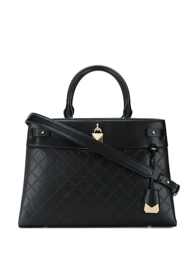 Shop Michael Michael Kors Gramercy Chain-embossed Bag In Black