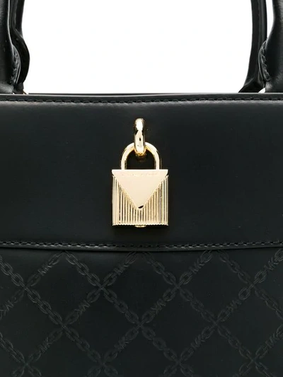 Shop Michael Michael Kors Gramercy Chain-embossed Bag In Black