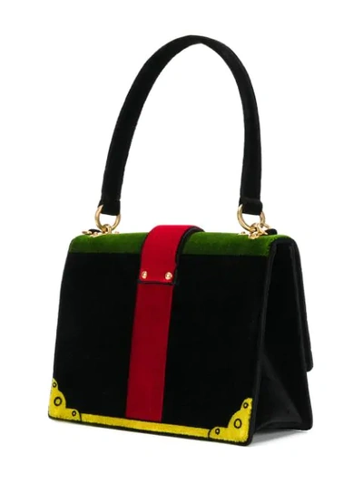 Shop Prada Trompe L'oeil Shoulder Bag In Black