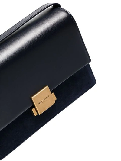 Shop Saint Laurent Blue Bellechase Medium Leather Shoulder Bag