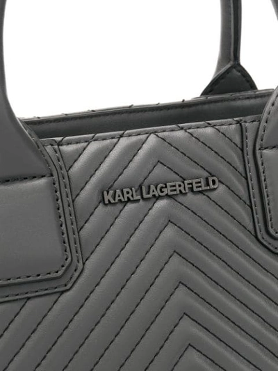 Shop Karl Lagerfeld Klassik Quilted Tote Bag In Grey