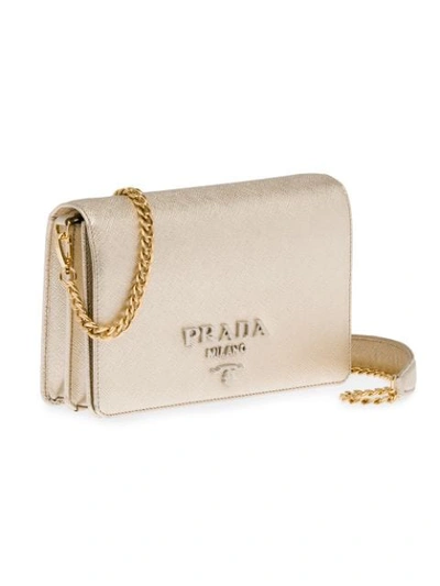 Shop Prada Chain Strap Mini Bag In Metallic