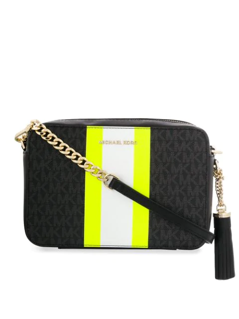 michael kors black and neon purse