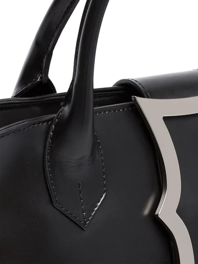 Shop Dorateymur Black Mini Lament Leather Tote Bag