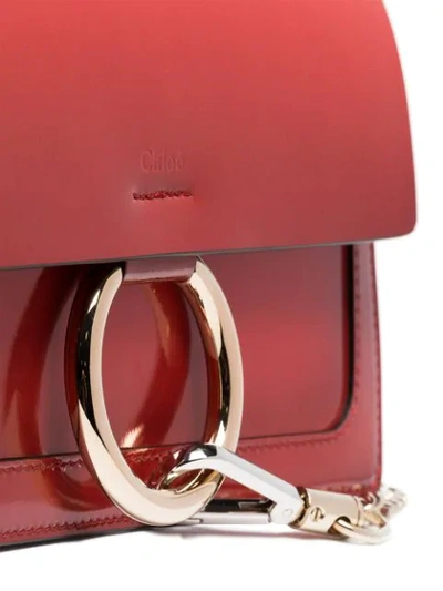 Shop Chloé Red Faye Small Patent Leather Shoulder Bag