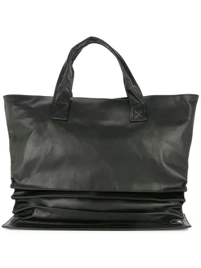 Shop Yohji Yamamoto Accordion Tote Bag In Black