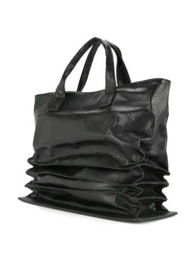 Shop Yohji Yamamoto Accordion Tote Bag In Black