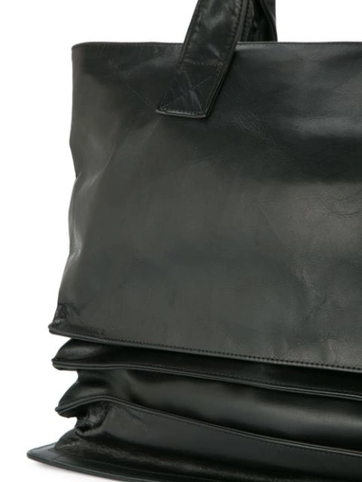 Shop Yohji Yamamoto Accordion Tote Bag In Black