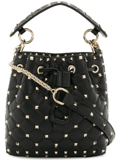 Shop Valentino Rockstud Bucket Bag In Black