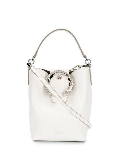 Shop Jimmy Choo Madeline Bucket Bag In White