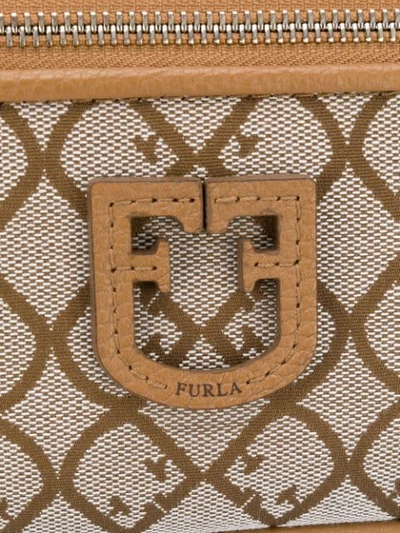 Shop Furla Logo Print Belt Bag In Neutrals