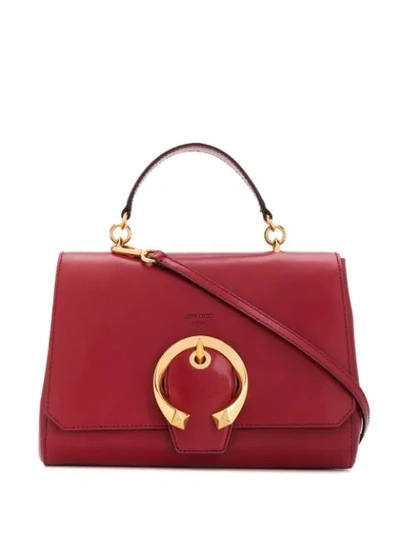 Shop Jimmy Choo Madeline Top Handle Bag In Red