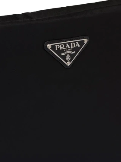 Shop Prada Medium Padded Nylon Clutch In Black