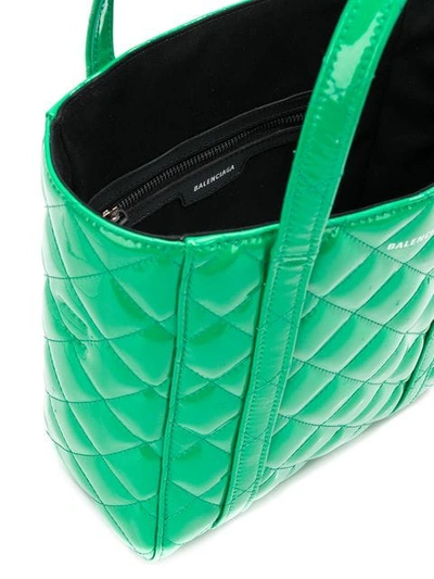 Shop Balenciaga Everyday Xs Quilted Tote Bag In Green