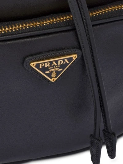 Shop Prada Leather Bucket Bag In F0002 Black