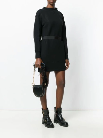 Shop Sacai Studded Shoulder Bag - Black