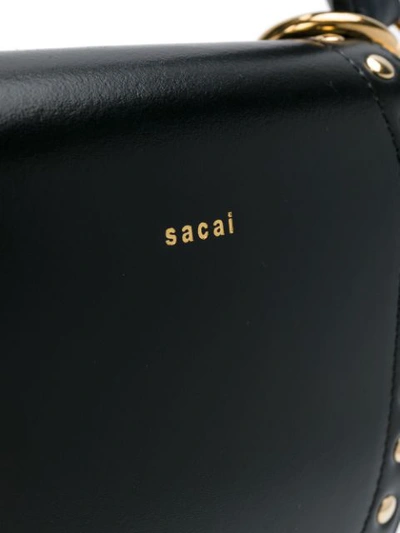 Shop Sacai Studded Shoulder Bag - Black