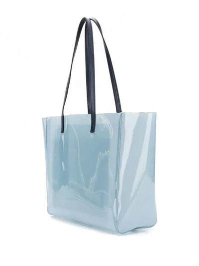 Shop Stella Mccartney Pvc Logo Tote In Blue