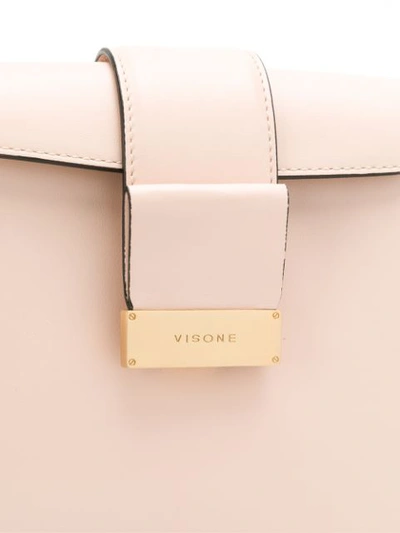 Shop Visone Gold Logo Buckle Shoulder Bag - Neutrals