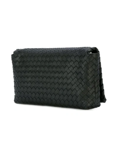 Shop Bottega Veneta Nero Intrecciato Nappa Clutch In Black