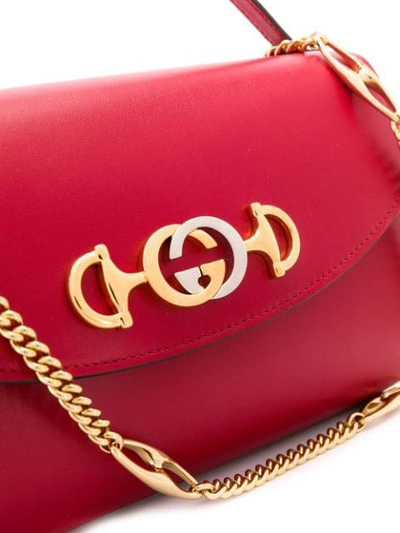 Shop Gucci Horsebit Shoulder Bag In Red