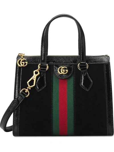 Shop Gucci Small Ophidia Tote Bag In Black