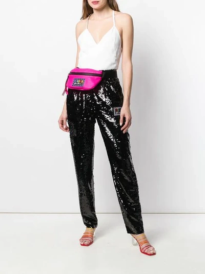 Shop Versus Logo Zipped Belt Bag In Pink