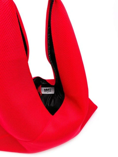 Shop Mm6 Maison Margiela Triangle Handle Tote Bag In Red
