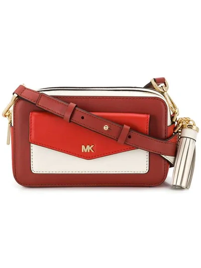 Shop Michael Michael Kors Colour Block Camera Bag In Red
