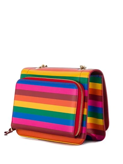 Shop Ferragamo Salvatore  Vara Bow Rainbow Bag - Orange