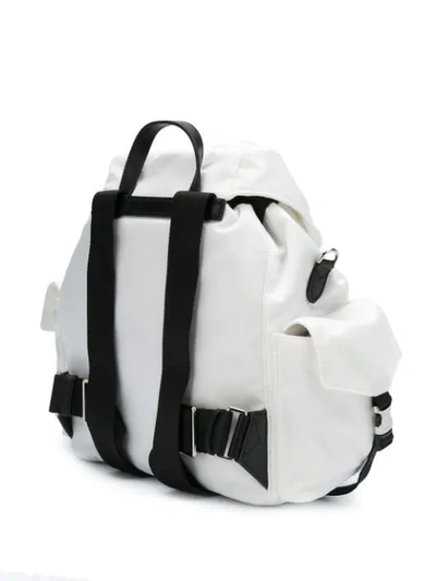 Shop Moncler Logo Strap Backpack In White