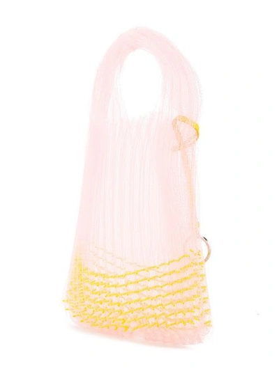 Shop Jil Sander Knitted Shoulder Bag In Pink