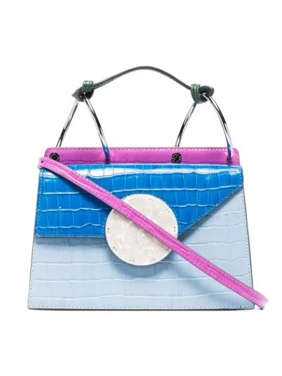 Shop Danse Lente Mini Phoebe Croc Crossbody Bag In Blue