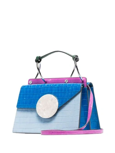 Shop Danse Lente Mini Phoebe Croc Crossbody Bag In Blue