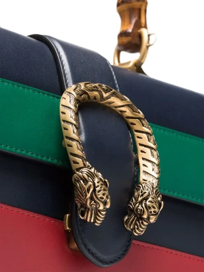Shop Gucci Blue Green And Red Dionysus Mini Top Handle Bag
