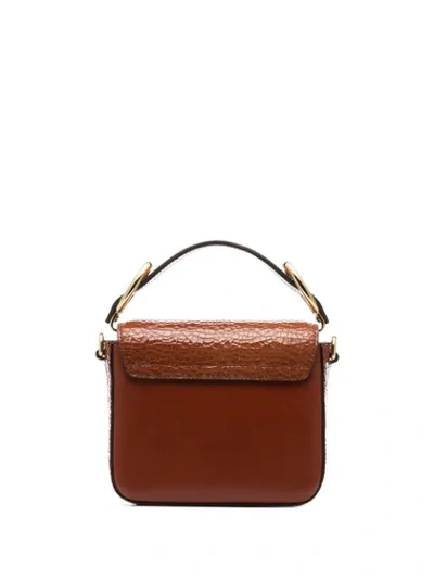 Shop Chloé C-ring Embellished Shoulder Bag In Brown