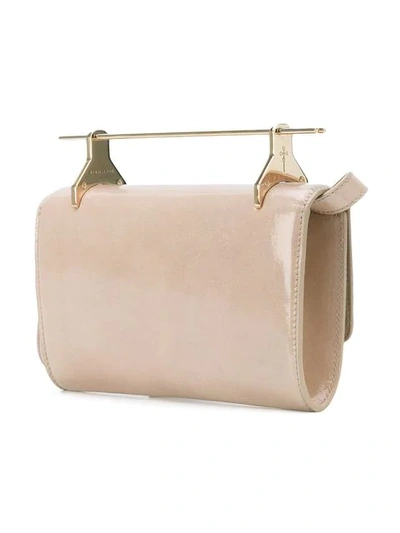 Shop M2malletier Metallic Handle Crossbody Bag In Neutrals