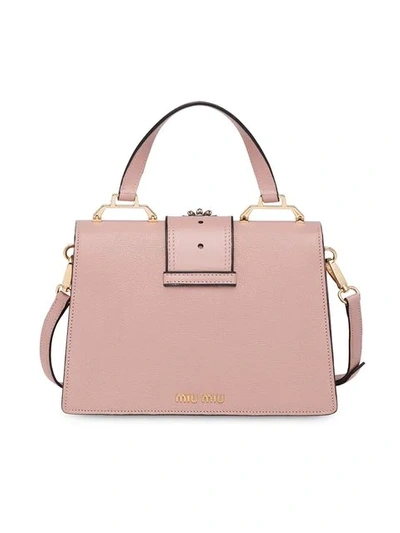 Shop Miu Miu Lady Madras Handbag In Pink