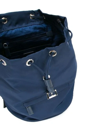 Pre-owned Prada Logos Backpack Hand Bag In Blue