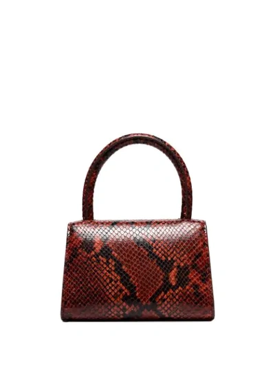 Shop By Far Mini Snake-effect Crossbody Bag In Red