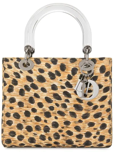 Pre-owned Dior Lady  Cheetah-print 2way Bag In Brown