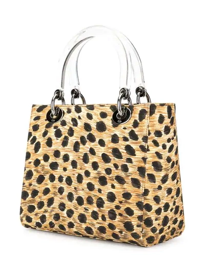 Pre-owned Dior Lady  Cheetah-print 2way Bag In Brown
