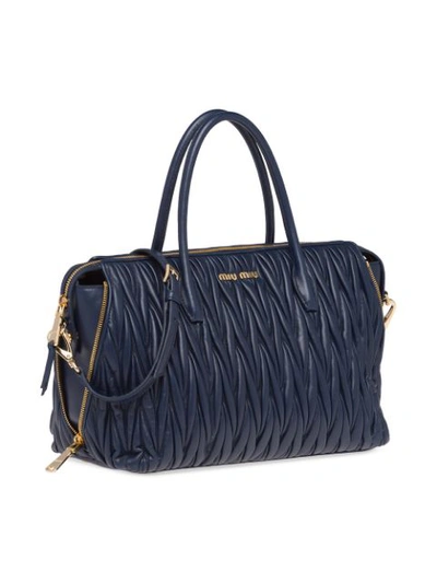 Shop Miu Miu Avenue Travel Bag In Blue