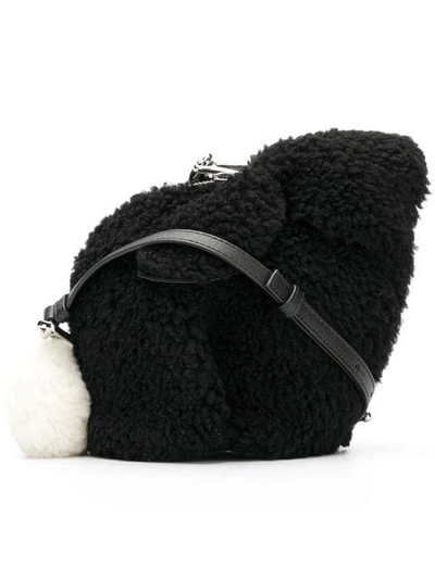 Shop Loewe Bunny Shearling Mini Bag In Black