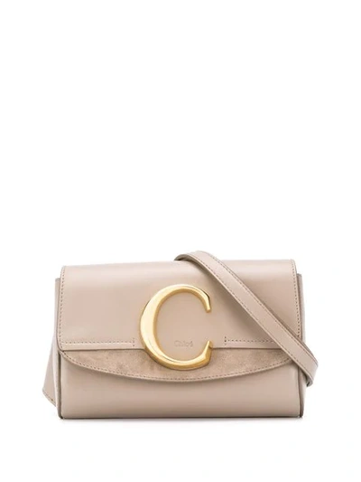 Shop Chloé C Belt Bag In Neutrals
