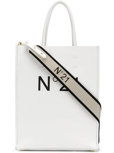 Shop N°21 Logo Shopping Tote In White