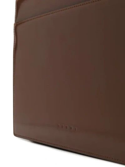 Shop Marni Patent Shoulder Bag - Brown