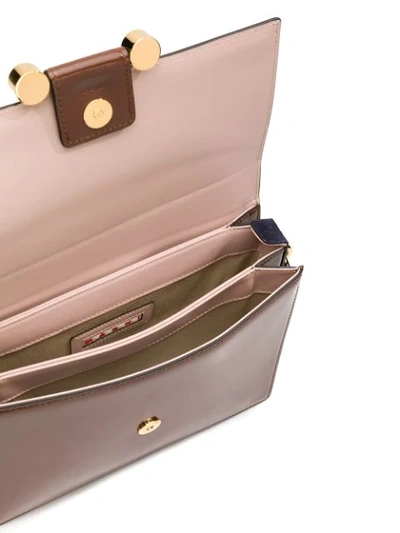 Shop Marni Patent Shoulder Bag - Brown