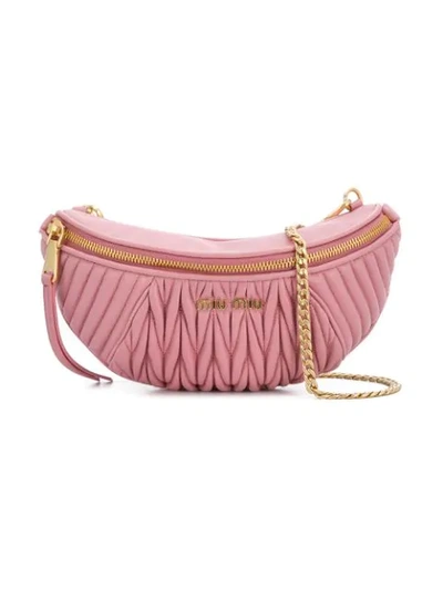 Shop Miu Miu Matelassé Belt Bag In Pink