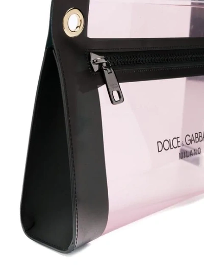 Shop Dolce & Gabbana Logo Print Clutch In Pink